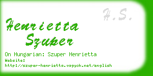 henrietta szuper business card